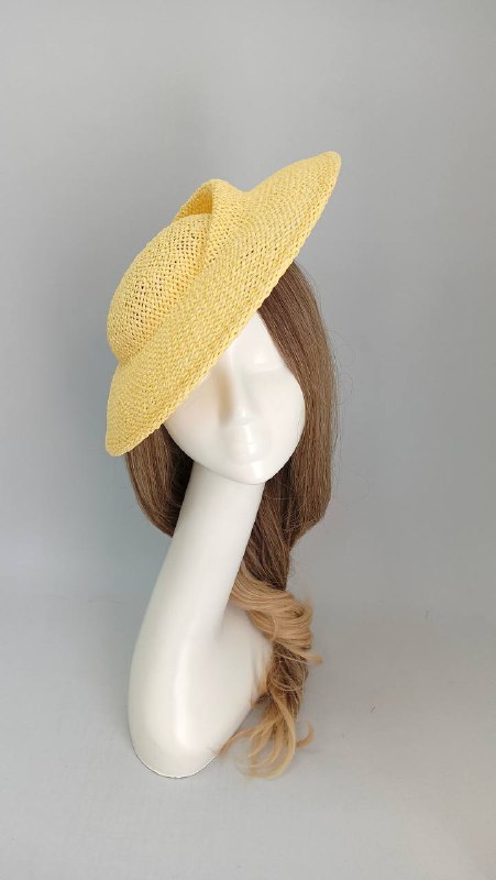 Соломенная шляпа "Асьет". Цвет желтый