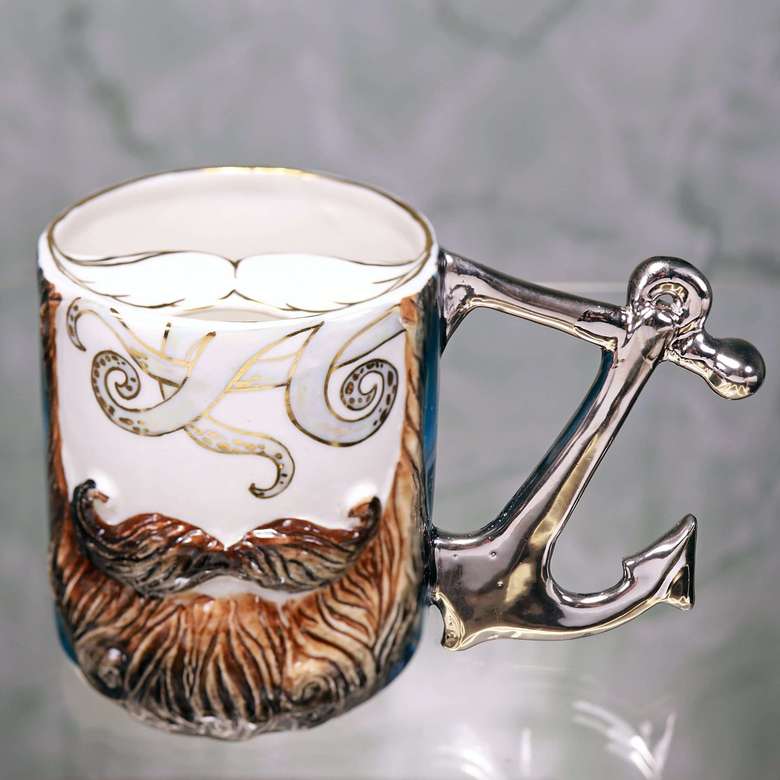 Moustache porcelain cup "Pirate"