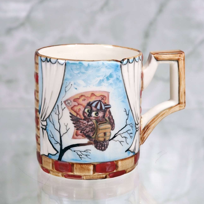 Кружка фарфоровая Сова Путешественник