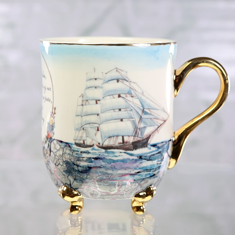 Большая кружка Морская фарфоровая 660 мл