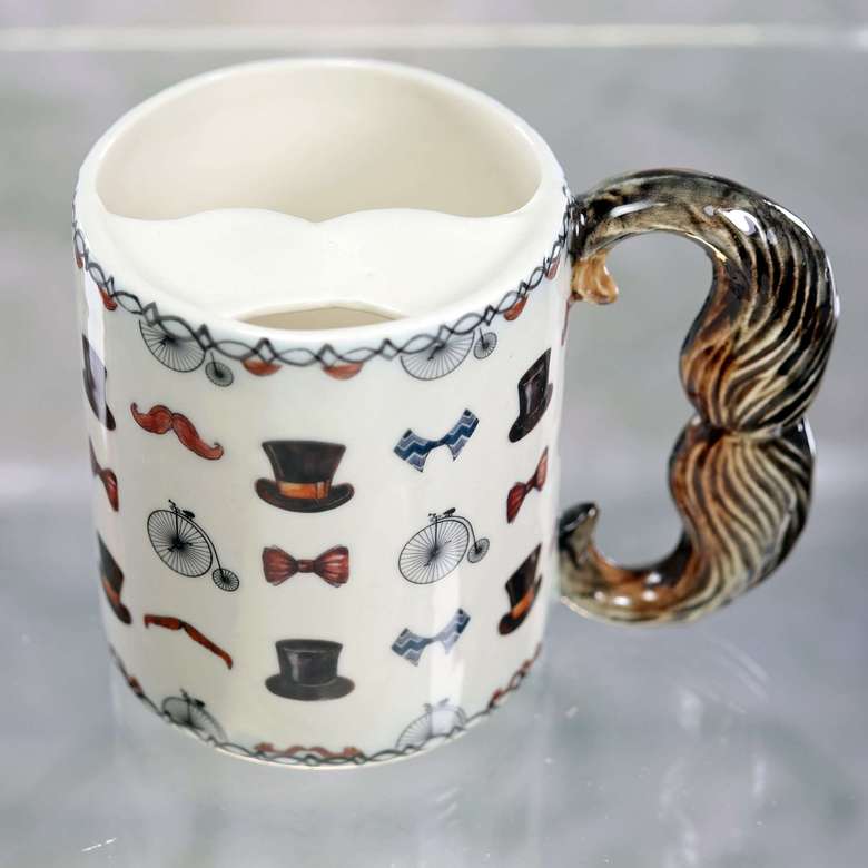 Чашка для усов Хипстер фарфоровая