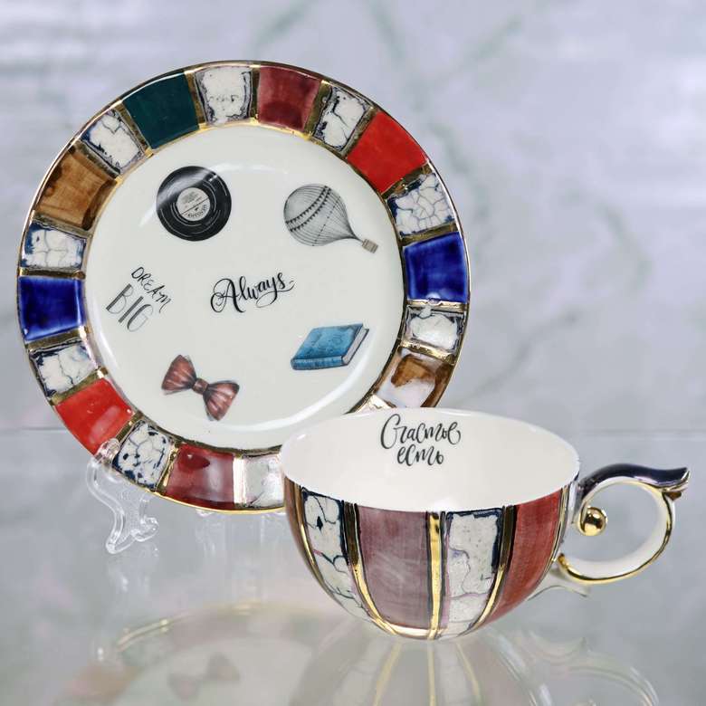 Чайная фарфоровая пара Кабинетная