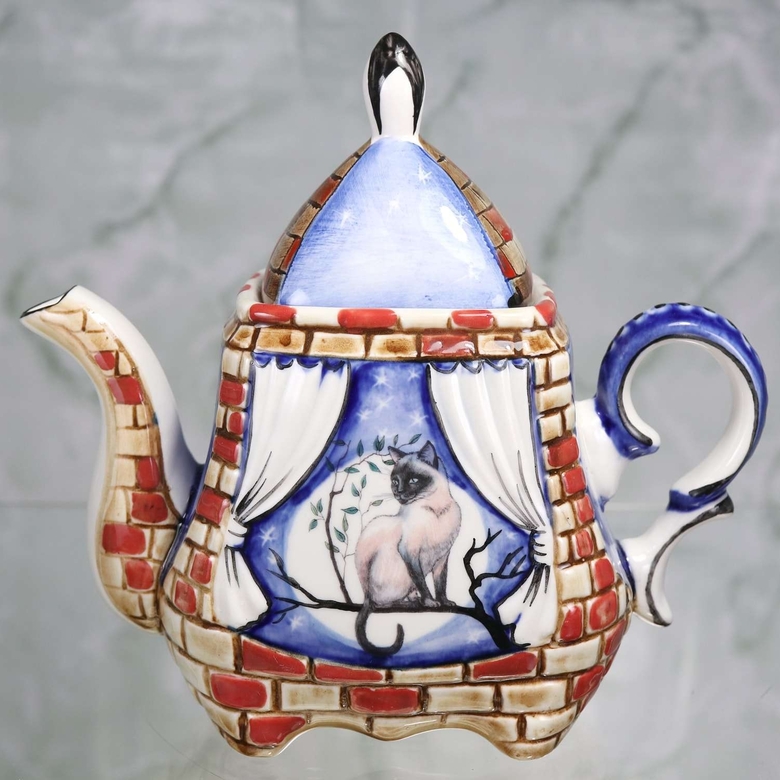 Чайник заварочный фарфоровый Лунный Кот