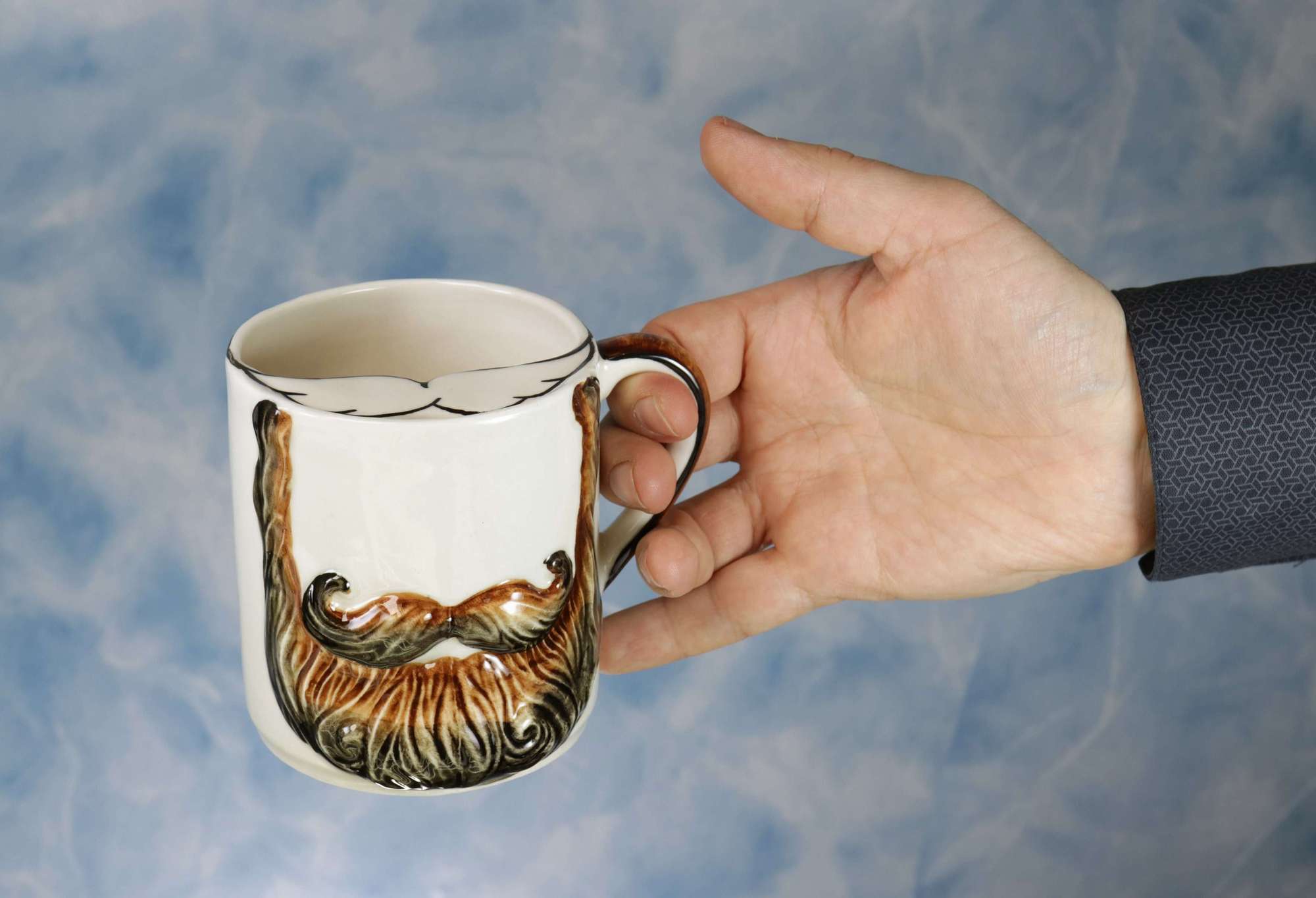 Porcelain mustache cup