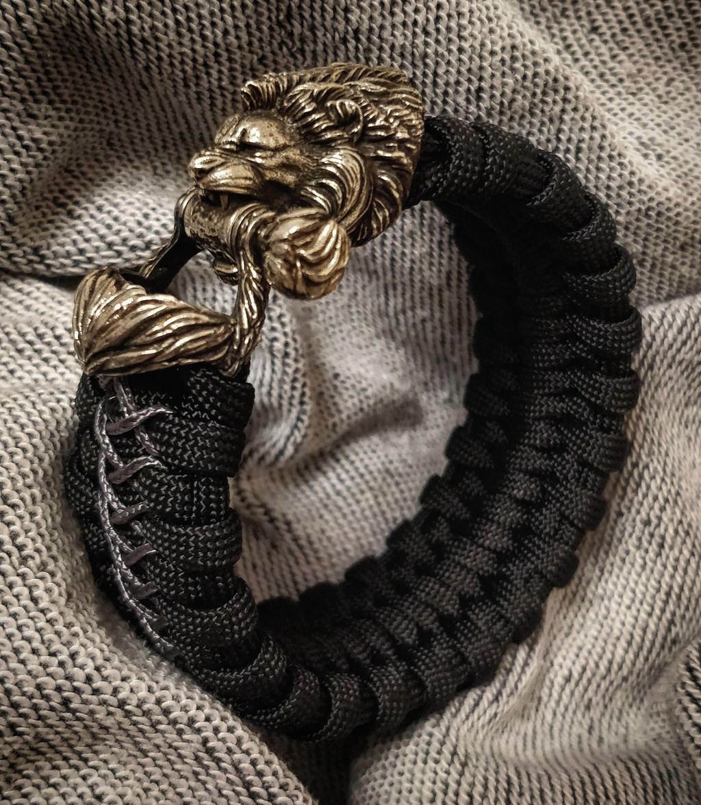 Браслет из паракорда "Лион", бронза / нейзильбер