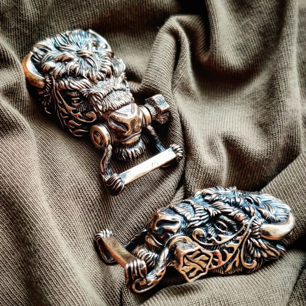 Фурнитура для браслетов "Зубр", бронза