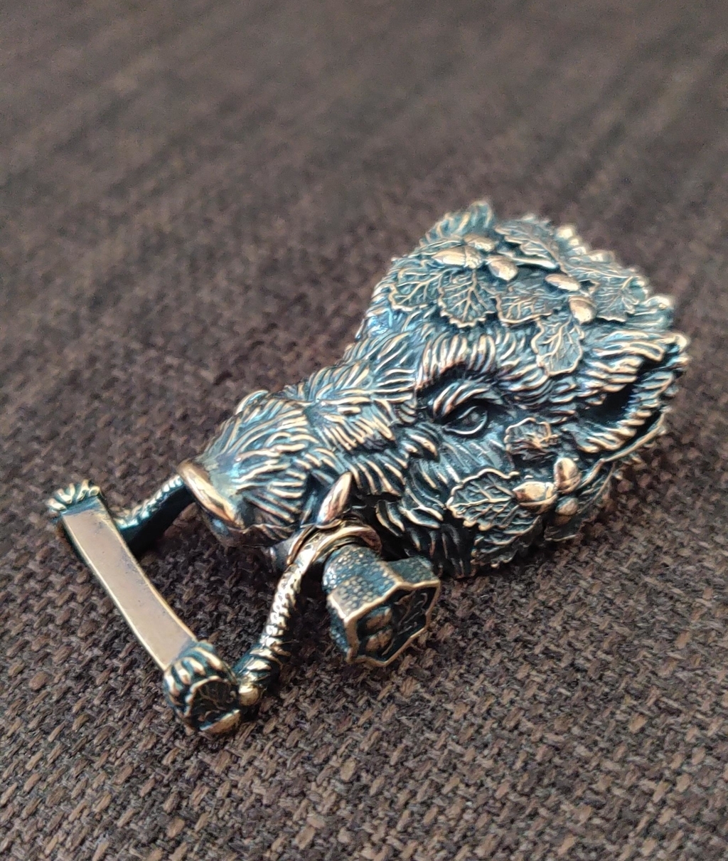 Фурнитура для плетения браслетов "Вепрь", бронза