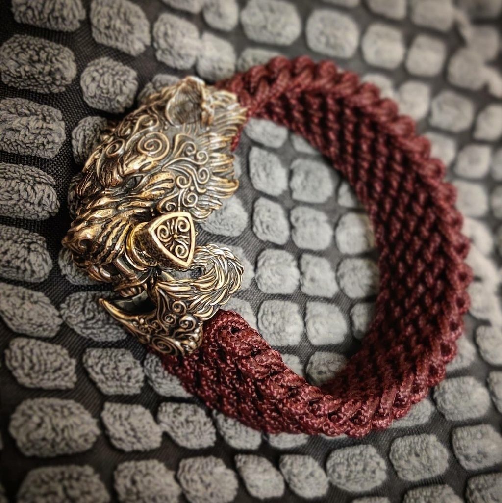 Браслет из тактического паракорда "Тигр", бронза / наборное плетение