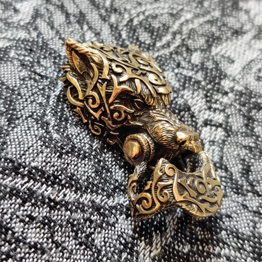 Фурнитура для браслетов "Волк Русич, бронза