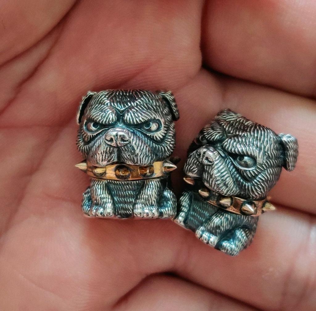 Бусина темлячная "Щенок Уика", биметалл