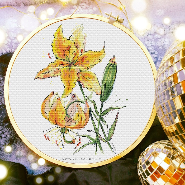 Схема вышивки "Тигровая лилия" (144*207 крестиков)