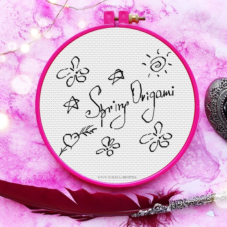 схема вышивки весенние оригами слова юлия до