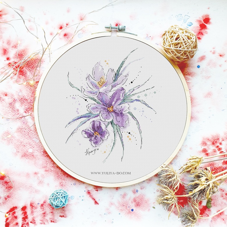 Схема вышивки "Крокусы"