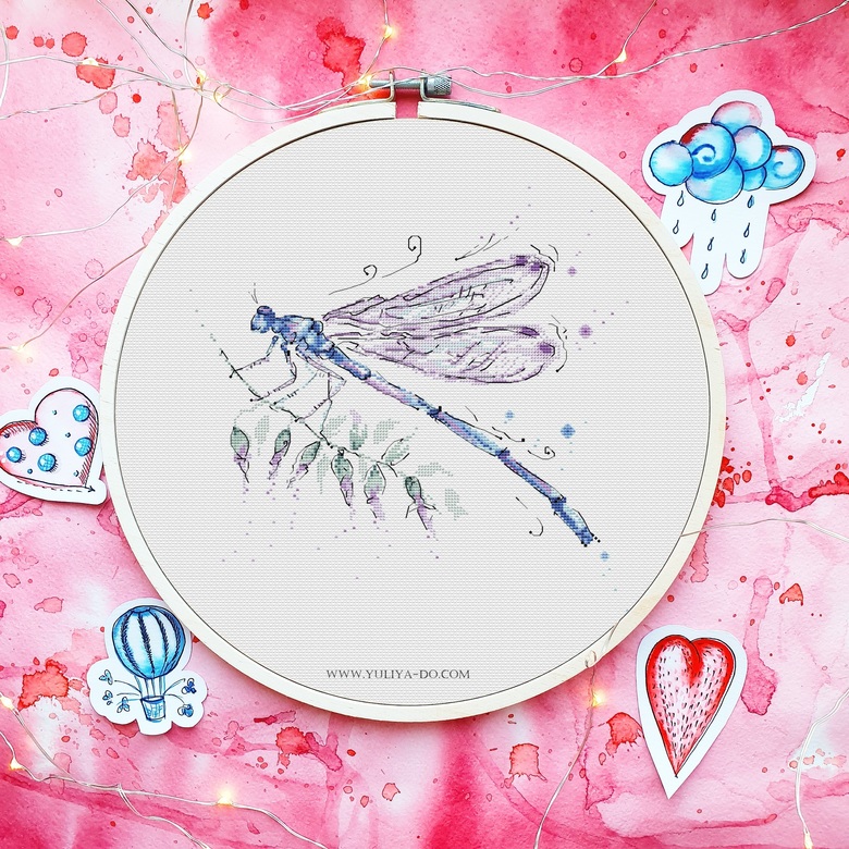 Схема вышивки "Стрекоза" (148*145крестиков)