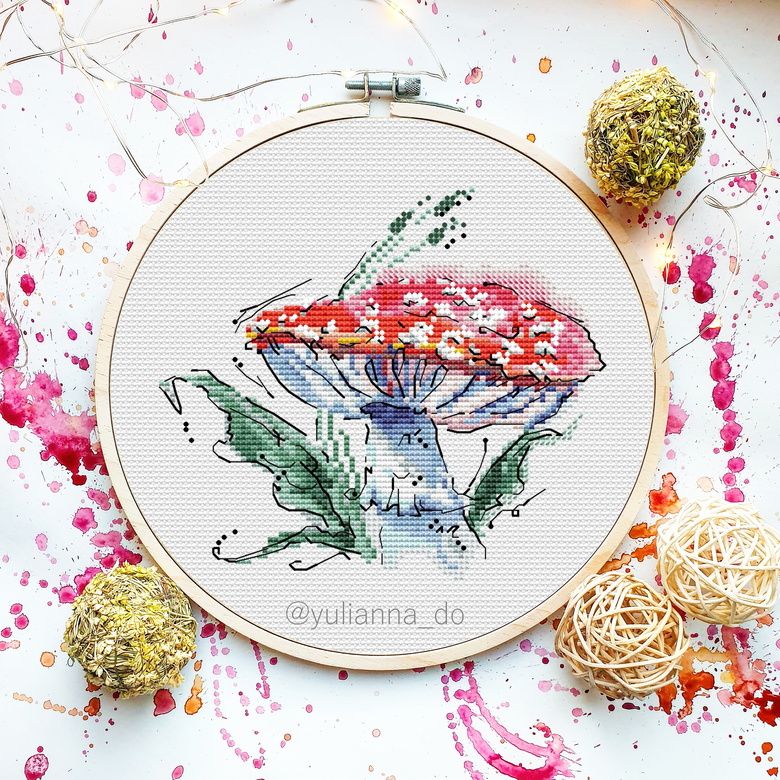 Схема вышивки "Мухомор 3" (82*73 крестиков)