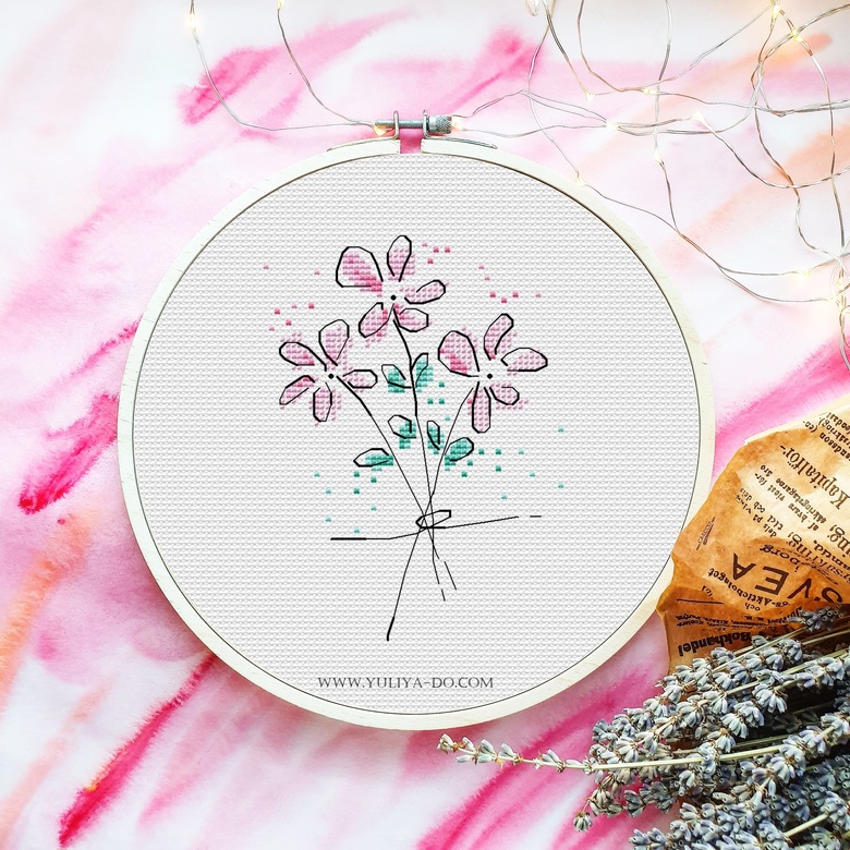 Схема вышивки "Весенние оригами. Цветы"