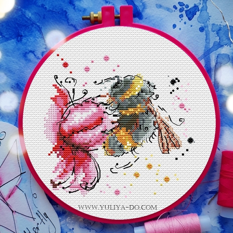 схема вышивки божья шмель 1 юлия до