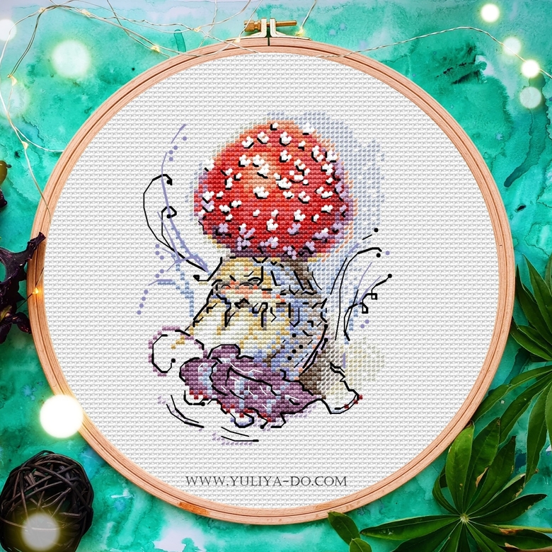 схема вышивки мухомор юлия до