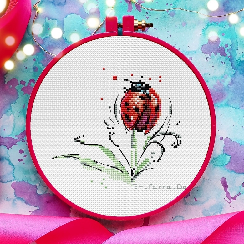 схема вышивки божья коровка 3 юлия до