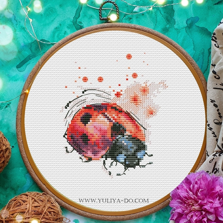 схема вышивки божья коровка 2 юлия до