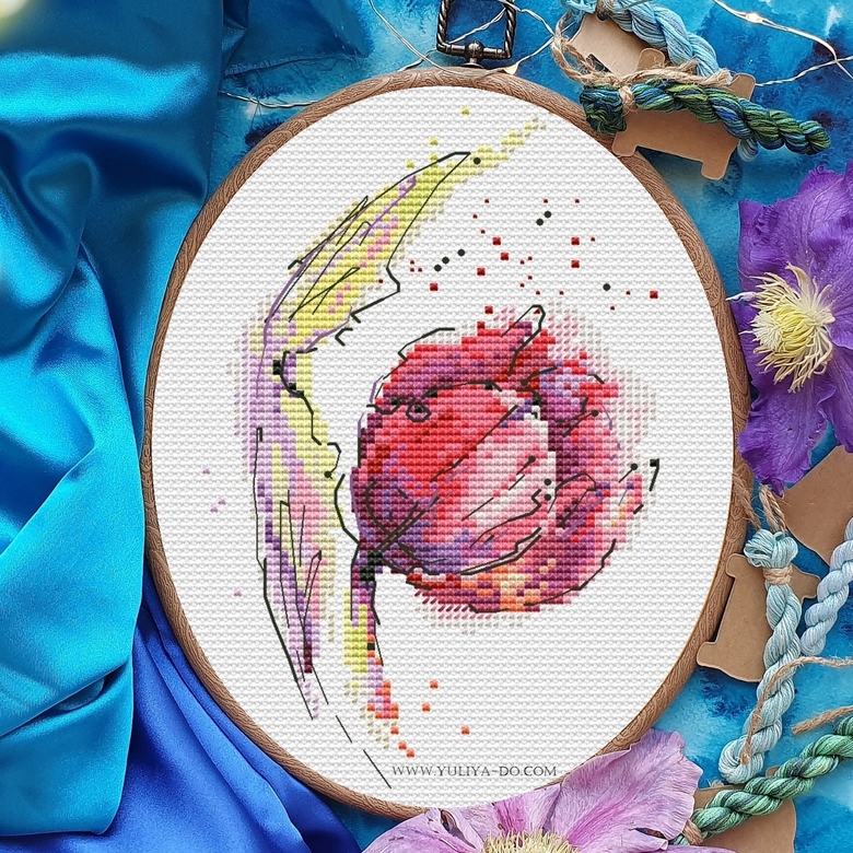 схема вышивки тюльпан красный юлия до