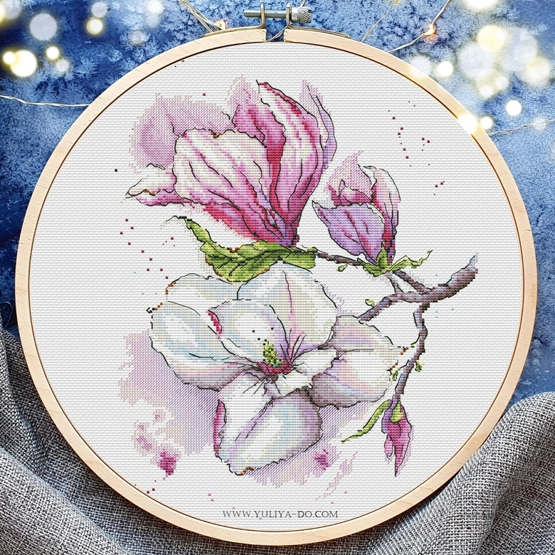 схема вышивки магнолия юлия до