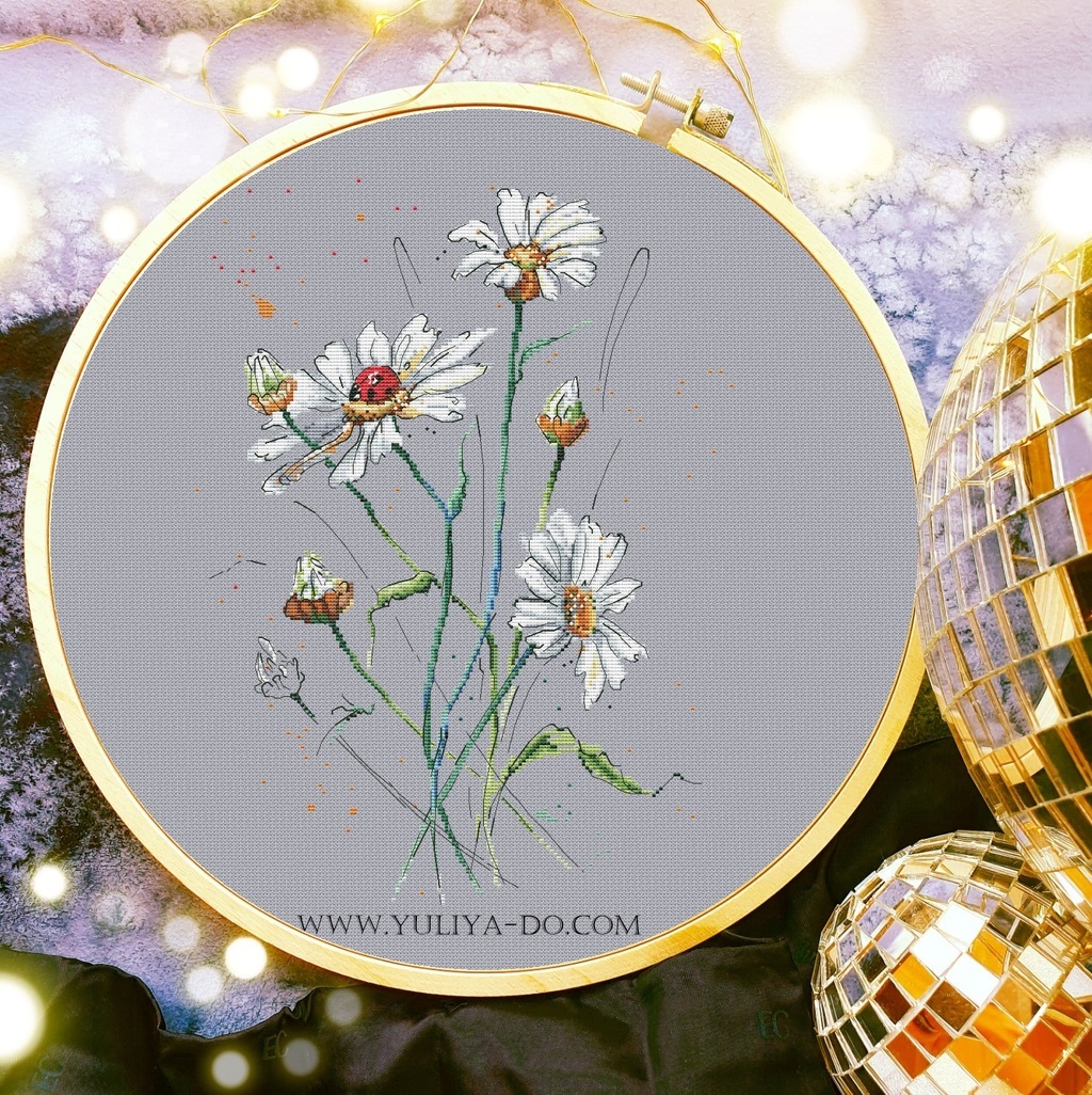 Схема вышивки "Ромашки" (153*209крестиков)