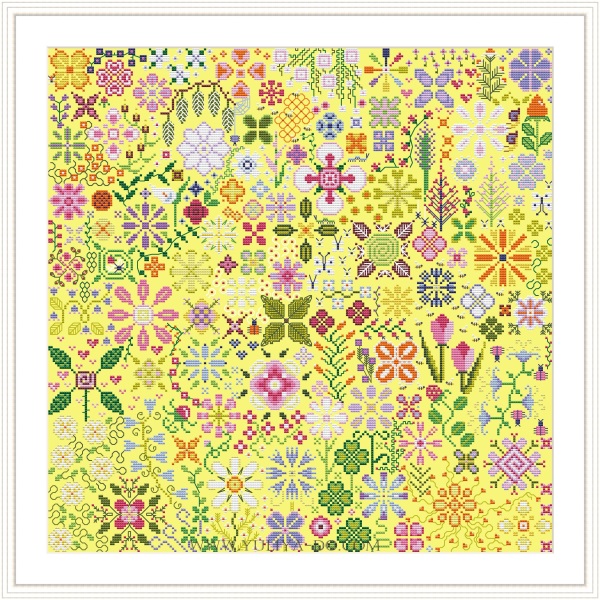 Схема вышивки "Цветочная поляна" (220*220крестиков)