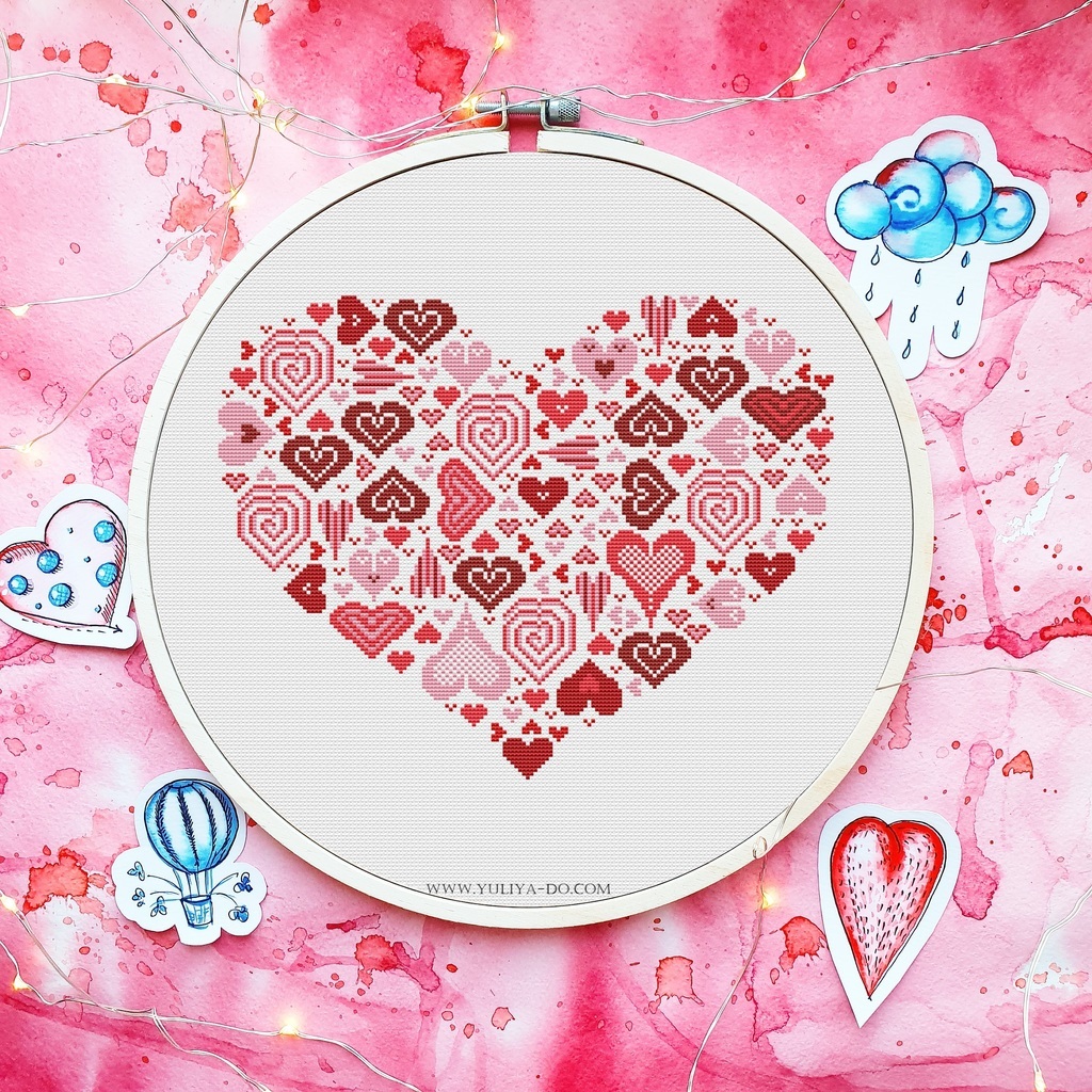 Схема вышивки "Сердце" (160*128крестиков)