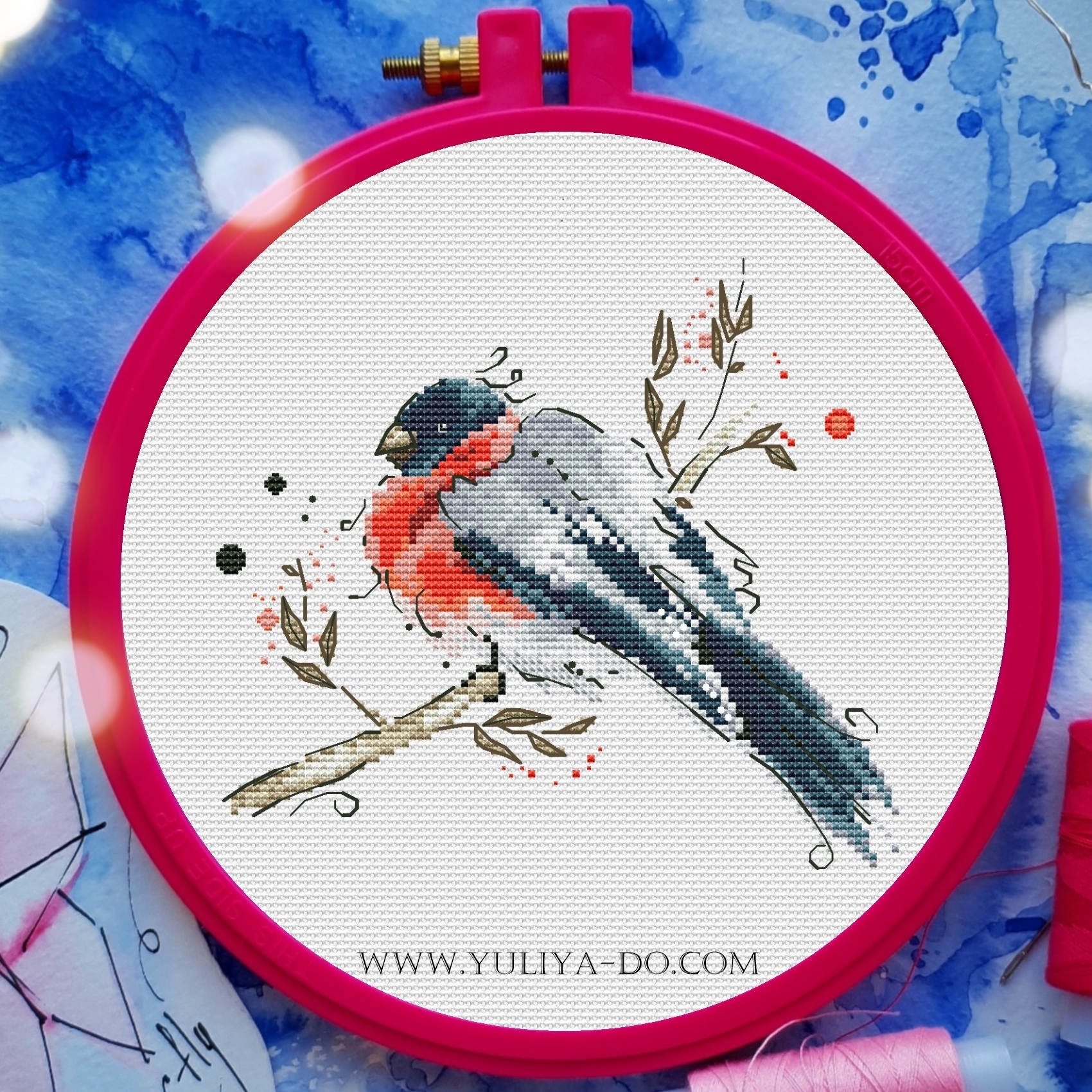 Схема вышивки "Снегирь 4" (92х81 кр.)