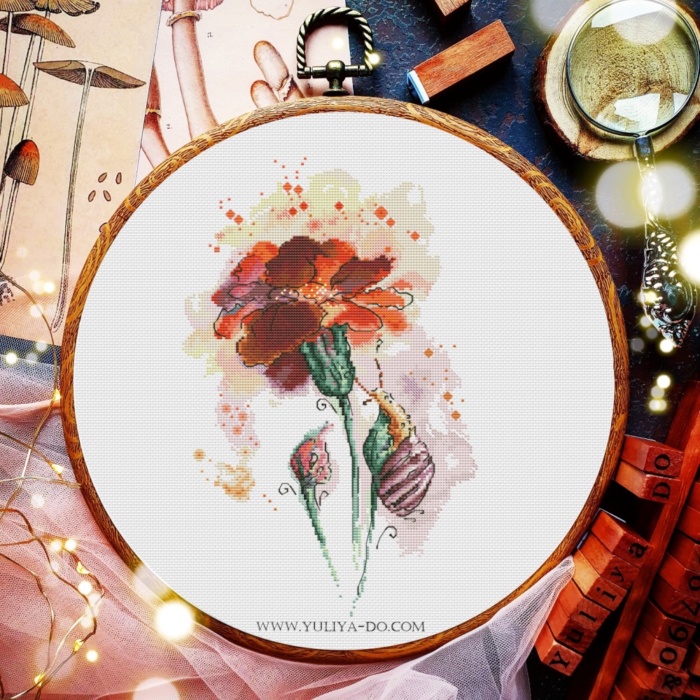 Схема вышивки "Улитка и пламя" (109х169кр.)