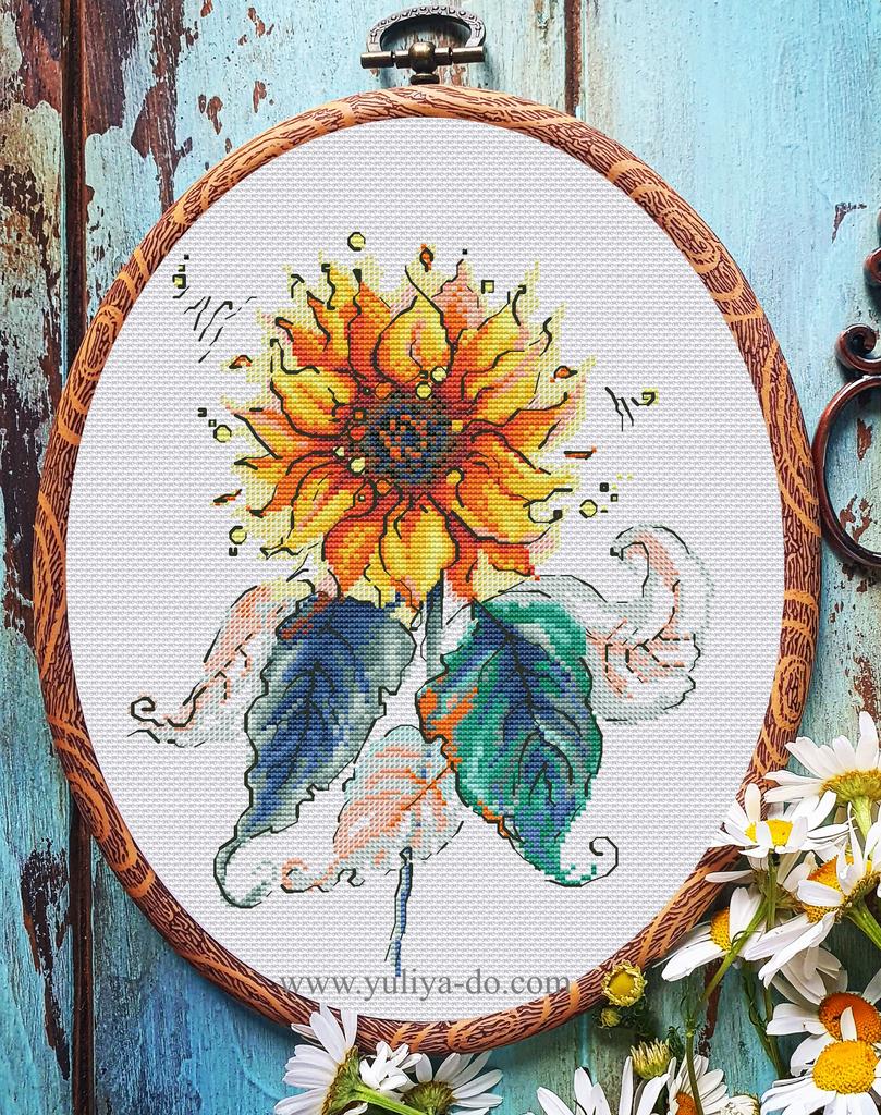 Схема вышиски "Подсолнух" (114х139кр.)