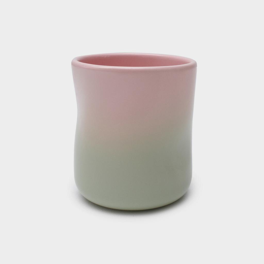 Стакан мятый Омбре розово-зеленый 350 мл