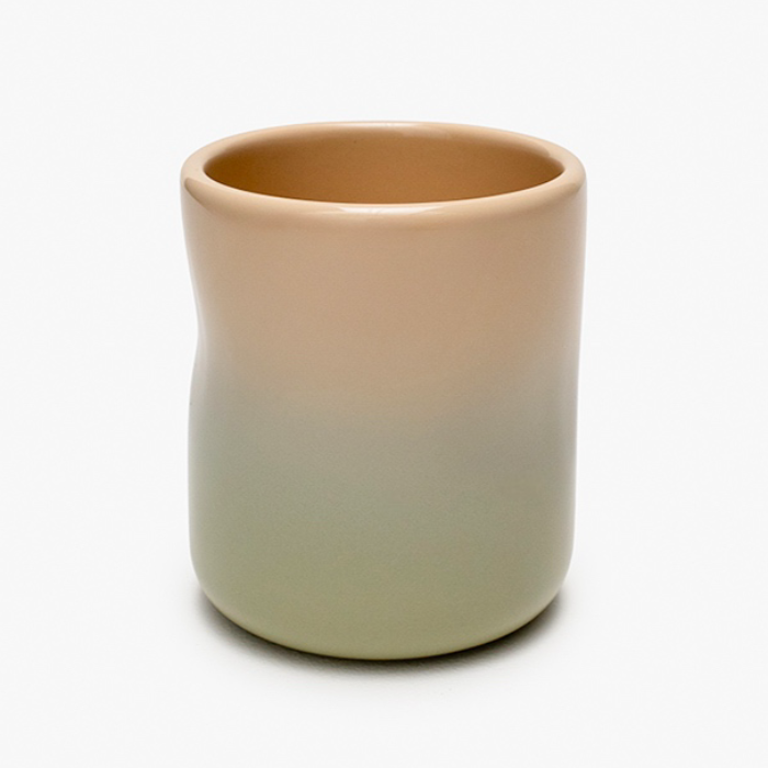 Стакан мятый Омбре зелено-бежевый 350 мл