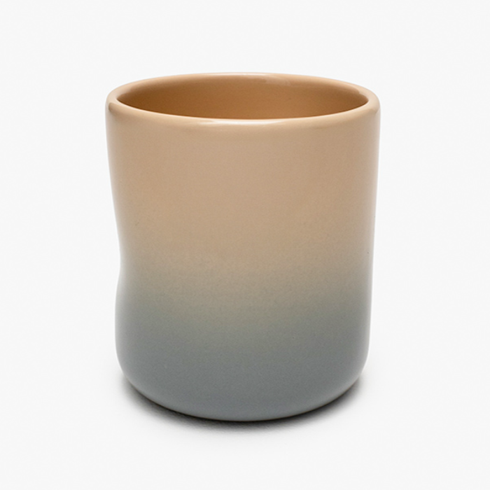 Стакан мятый Омбре серо-бежевый 350 мл