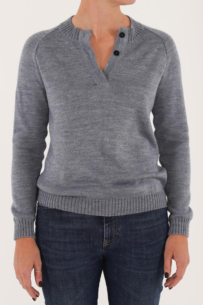 Пуловер реглан серый