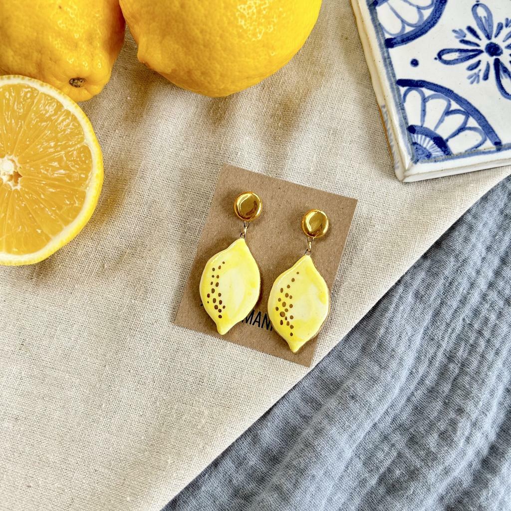 Серьги Круг-Лимончик