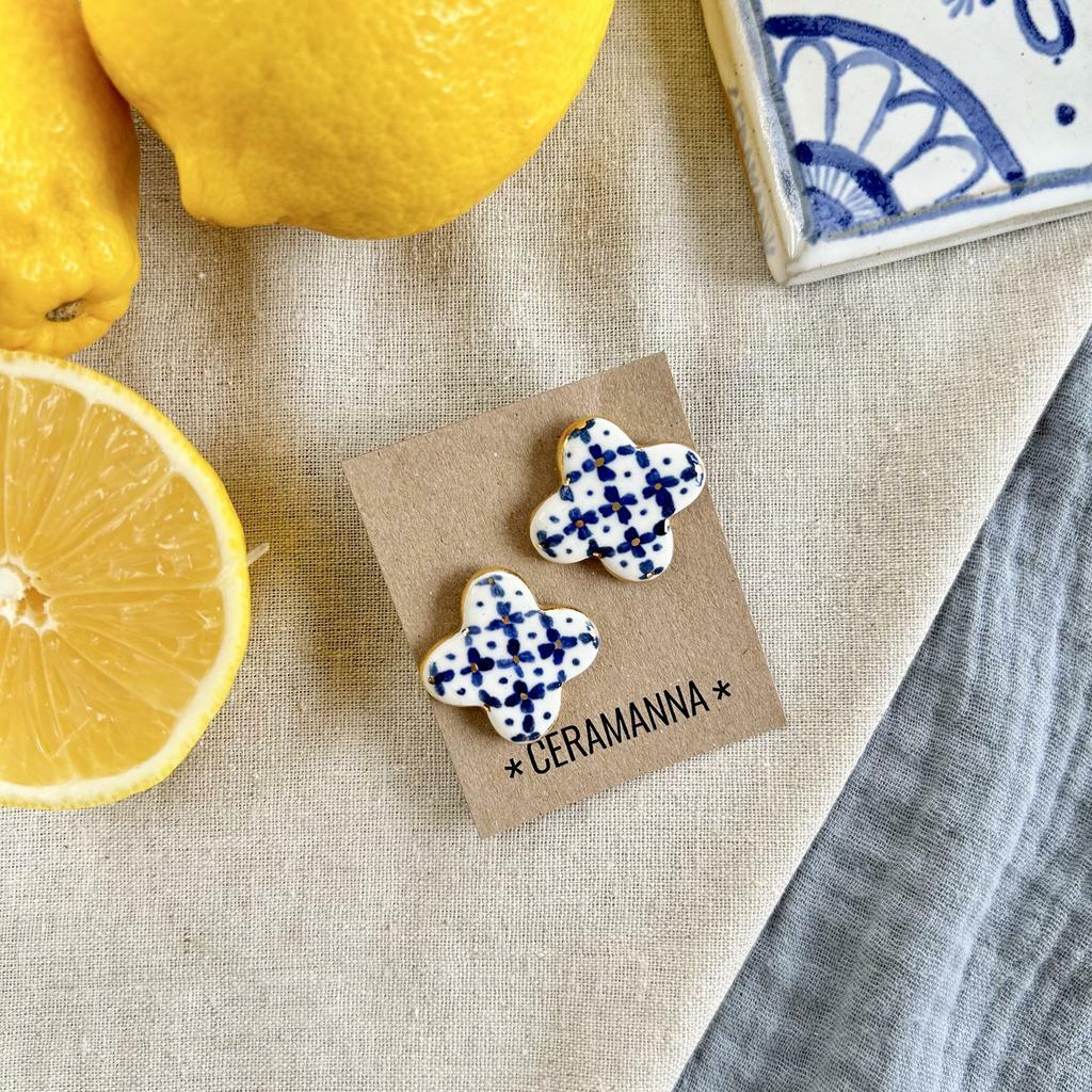 Серьги клевер Плитка