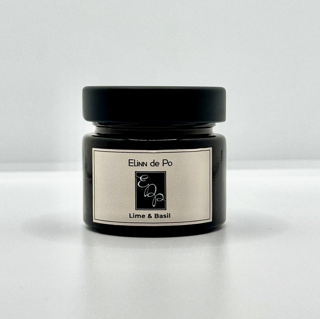 Свеча банка с металлической крышкой аромат Lime&Basil (Лайм и Базил), 100 мл