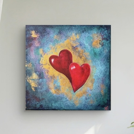 "Память сердца". Картина на холсте,  25x25 см