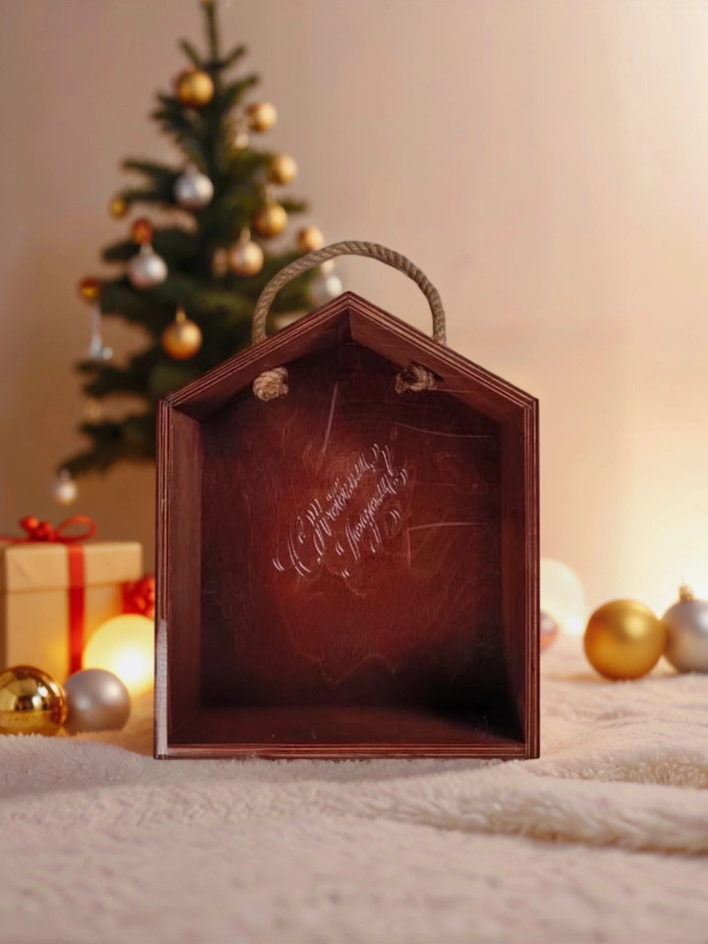 Коробка деревянная домик из фанеры 10 мм