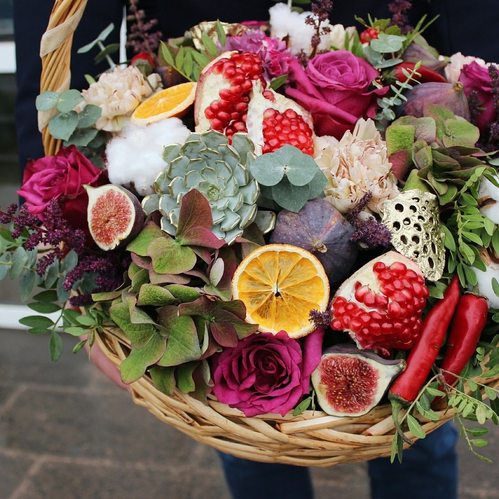 Большая корзина цветов