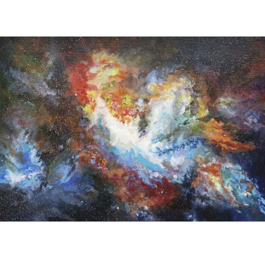 Купить картину на холсте маслом пейзаж космос оригинал с доставкой Уфа.