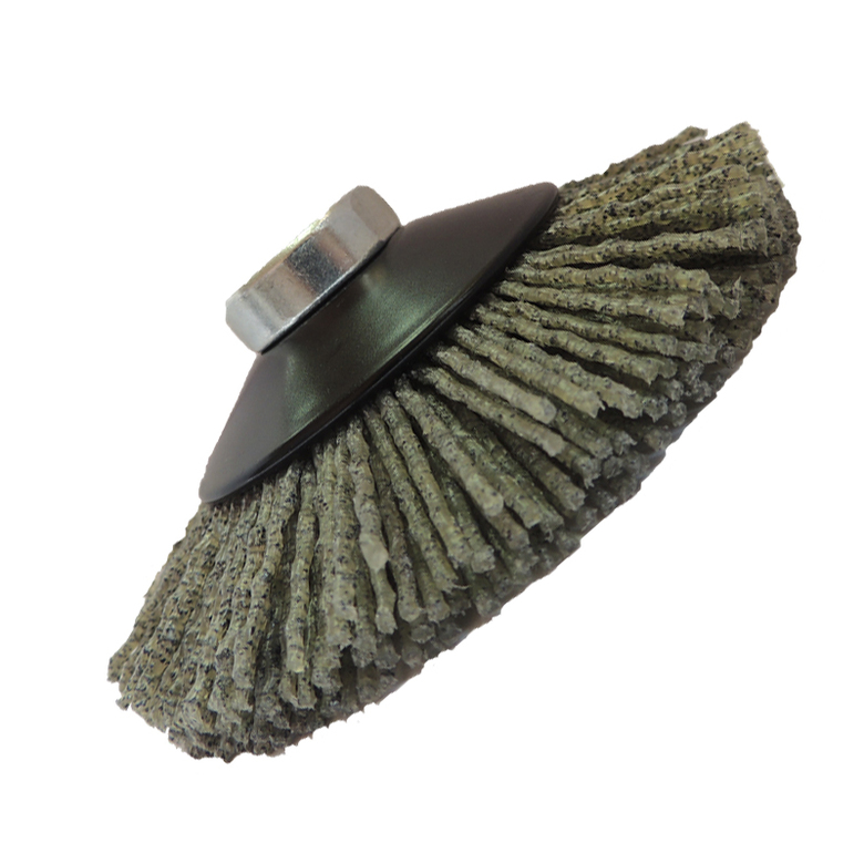 Щетка коническая Д100*10*M14, ворс полимер-абразив P46