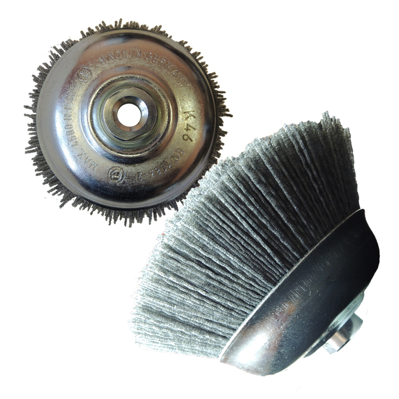 Щетка чашечная Д150*M14, ворс полимер-абразив P46, P60, P80, P120