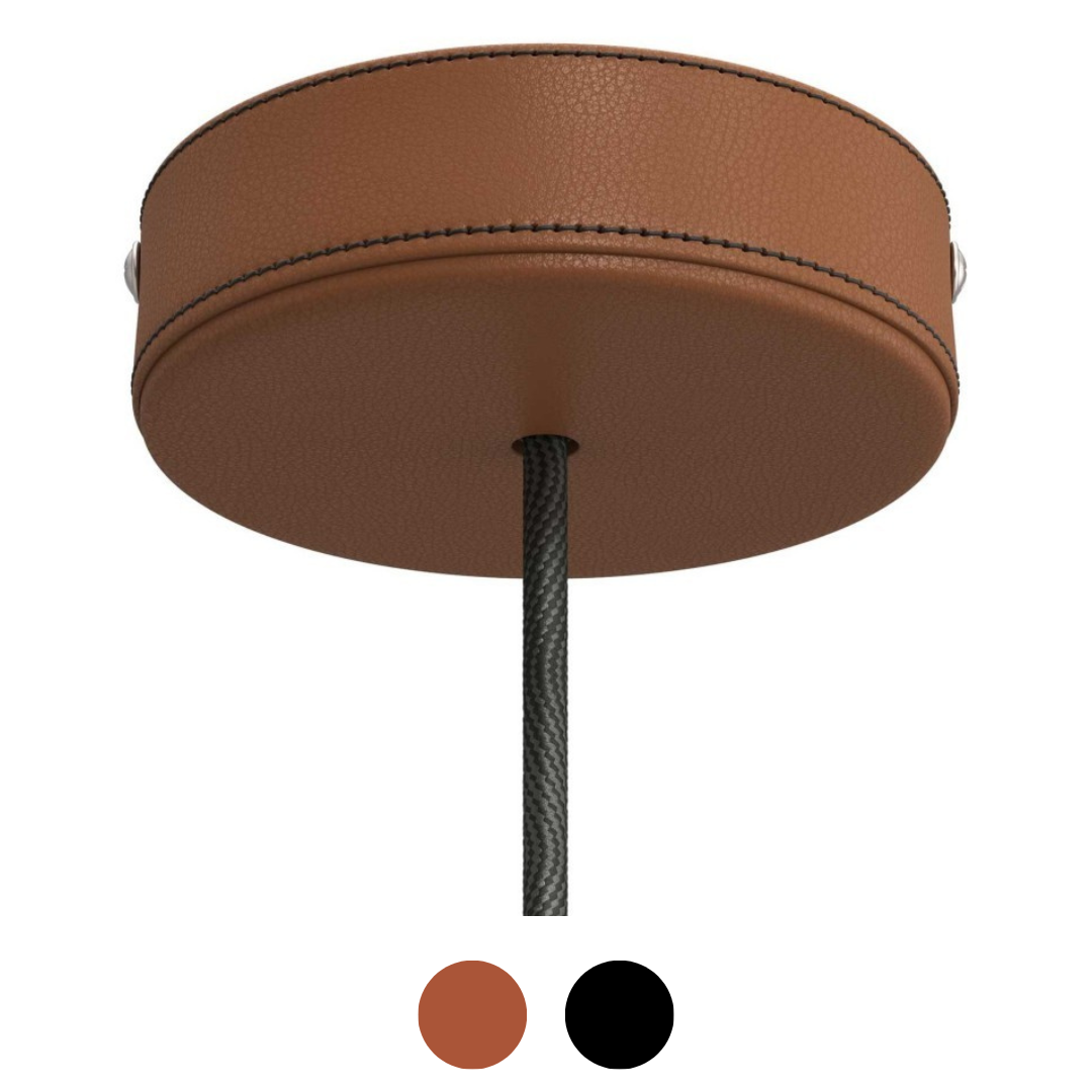 База потолочная деревянная в кожаной оплетке на 1 вывод