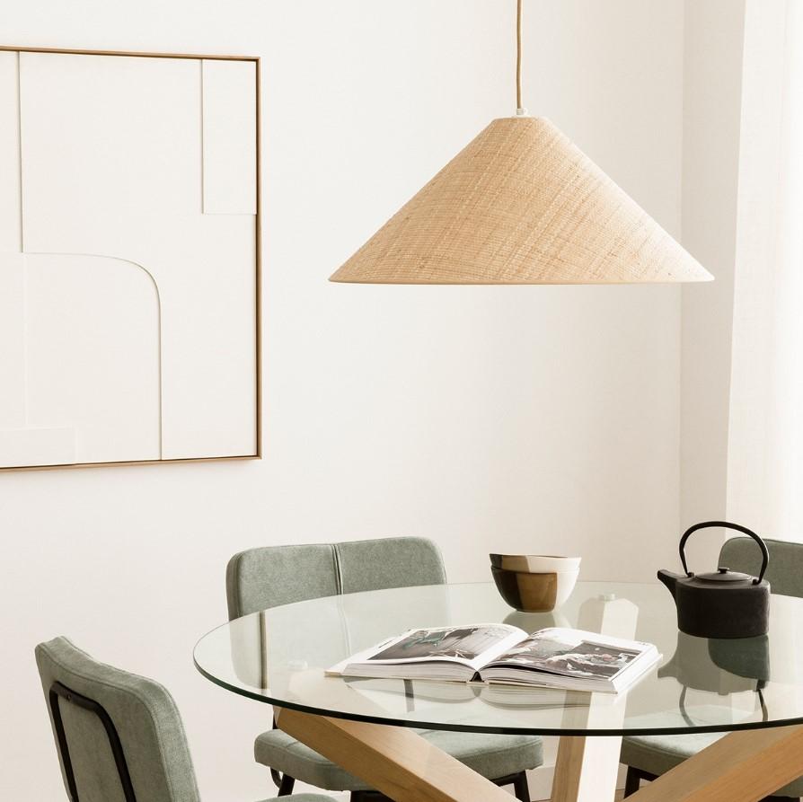 Светильник подвесной с абажуром из  полотна рафии HL6025