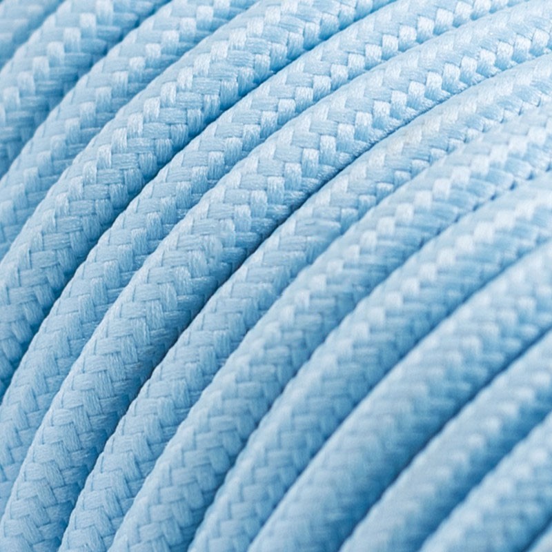 провод в текстильной оплетке нежно-голубой, голубой текстильный провод