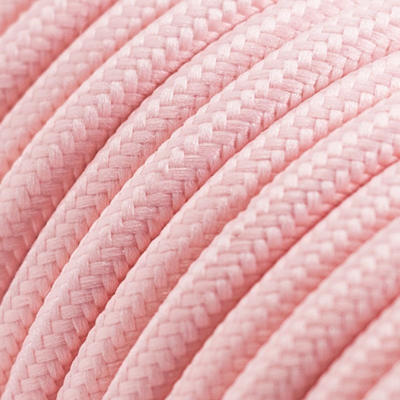 провод электрический светло-розовый в текстильной оплетке