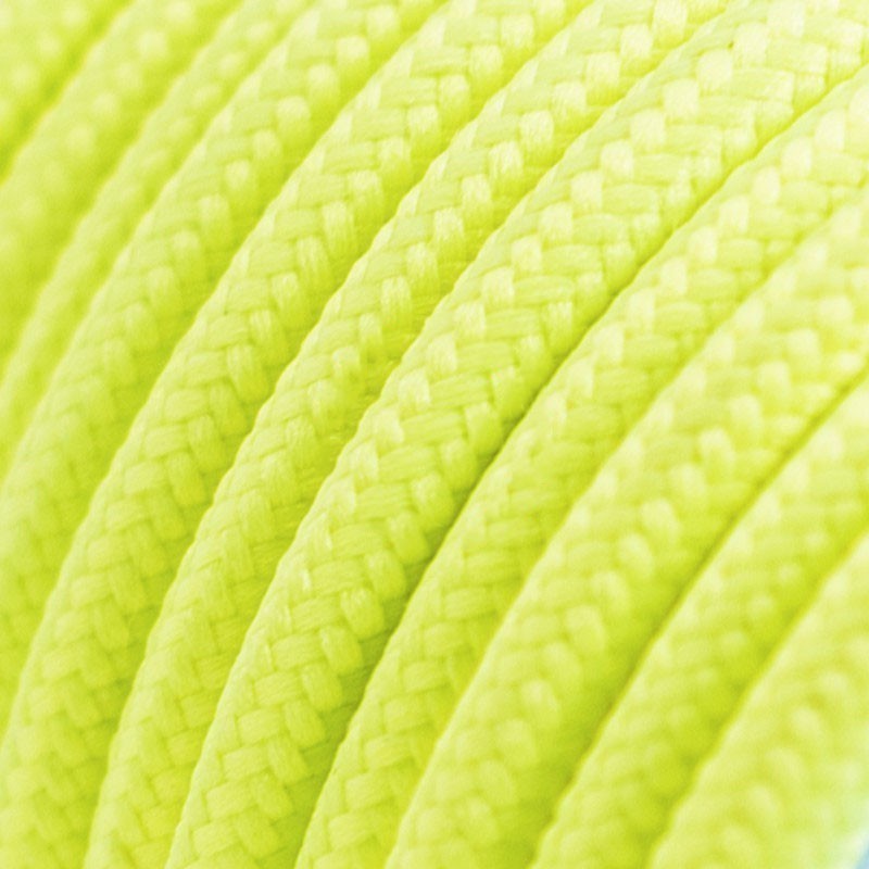 провод электрический желтый флуо в тканевой оплетке